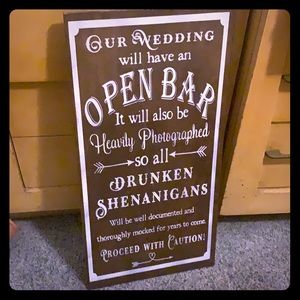 Wedding bar sign